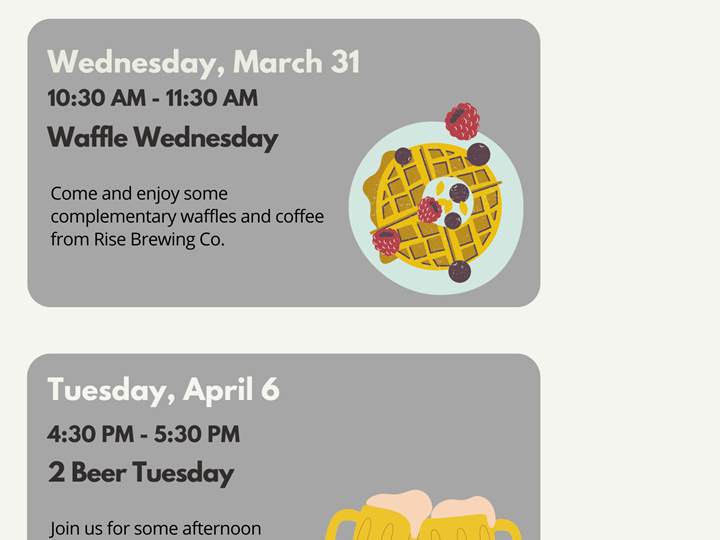 Upcoming Events - Waffle Wednesday 